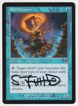 Signed Reef Shaman Proof LP Apocalypse Artist Scott M. Fischer 2001 MTG Magic AP - Image 1