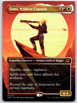 Edge of Eternities Sami, Wildcat Captain 301 Borderless Mythic MTG - Image 1