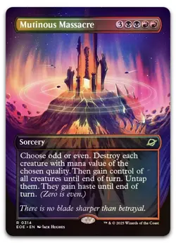 FOIL Mutinous Massacre Borderless NM Edge of Eternities MTG Magic the Gathering - Image 1