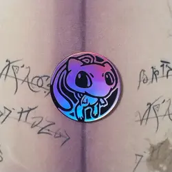 Pokemon TCG Mew Flip Coin Pink Rainbow Holo NM Regular Size - Image 3