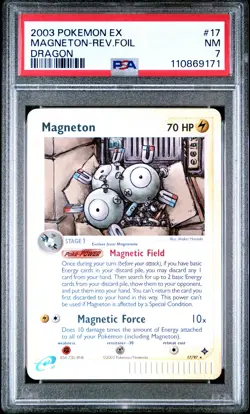 2003 POKEMON EX DRAGON #17 MAGNETON-REVERSE FOIL PSA 7 - Image 1