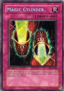 Yugioh! MP Magic Cylinder - LON-104 - Secret Rare - Unlimited Edition Moderately - Image 1