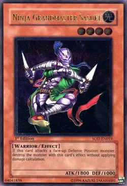 Yugioh! MP Ninja Grandmaster Sasuke - SOD-EN019 - Ultimate Rare - 1st Edition Mo - Image 1