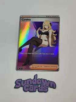 Cynthia HOLO Full Art Pokemon Anime Waifu DIY Trainer Art card SC044 - Image 1