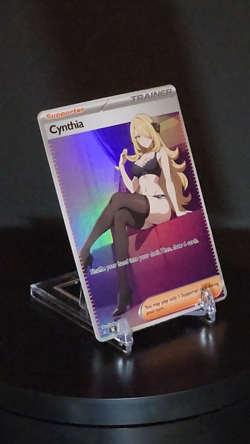 Cynthia HOLO Full Art Pokemon Anime Waifu DIY Trainer Art card SC044 - Image 2