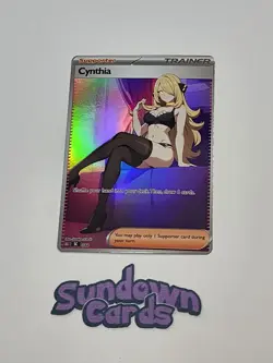 Cynthia HOLO Full Art Pokemon Anime Waifu DIY Trainer Art card SC044 - Image 3