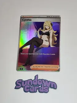Cynthia HOLO Full Art Pokemon Anime Waifu DIY Trainer Art card SC044 - Image 4