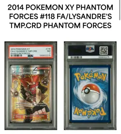 2014 POKEMON XY PHANTOM FORCES #118 FA/LYSANDRE'S TRUMP TMP. CRD CARD PSA 7 - Image 1