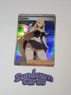 Cynthia HOLO Full Art Pokemon Anime Waifu DIY Trainer Art card SC043 - Image 1