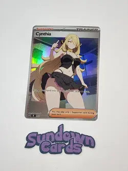 Cynthia HOLO Full Art Pokemon Anime Waifu DIY Trainer Art card SC043 - Image 3