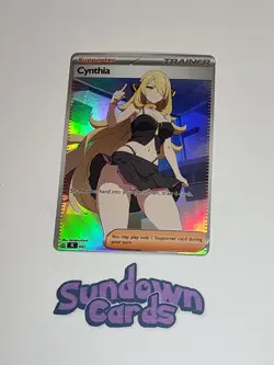 Cynthia HOLO Full Art Pokemon Anime Waifu DIY Trainer Art card SC043 - Image 4