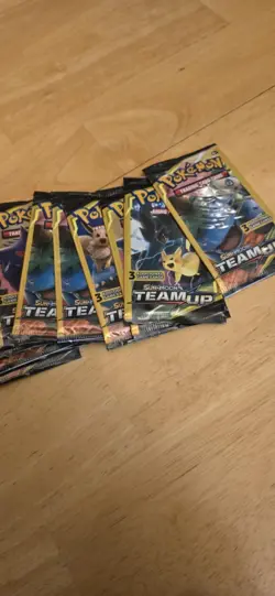 100 Packs Pokemon TEAM UP Booster Box 3-Card Dollar Tree Packs - Image 2