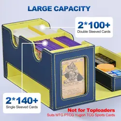 Card Deck Box for MTG, Double Deck Storage Box with 2 Commander Display & 1 Dice - Image 4