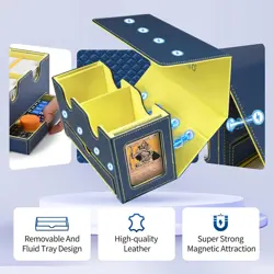 Card Deck Box for MTG, Double Deck Storage Box with 2 Commander Display & 1 Dice - Image 5