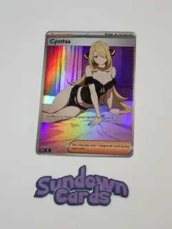 Cynthia HOLO Full Art Pokemon Anime Waifu DIY Trainer Art card SC042 - Image 1