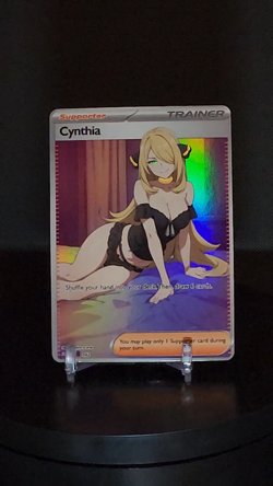 Cynthia HOLO Full Art Pokemon Anime Waifu DIY Trainer Art card SC042 - Image 2