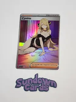 Cynthia HOLO Full Art Pokemon Anime Waifu DIY Trainer Art card SC042 - Image 3