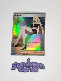 Cynthia HOLO Full Art Pokemon Anime Waifu DIY Trainer Art card SC041 - Image 4
