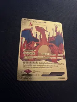 Pokemon Gold Foil Fan Art Card Charizard V Evolution Hp 508 Lv 91 Amp 26-43 - Image 2