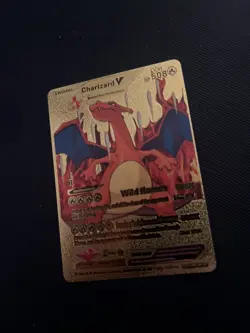 Pokemon Gold Foil Fan Art Card Charizard V Evolution Hp 508 Lv 91 Amp 26-43 - Image 3