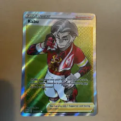 Pokemon Card Kabu Full Art 186/189 SWSH Darkness Ablaze Holo Ultra Rare NM - Image 1