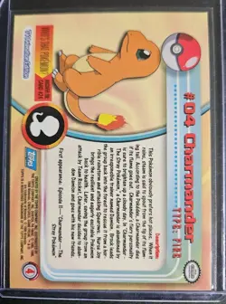 Topps Charmander #4 Holo Pokemon 2000 Animation Series 1 Blue Label -NM - Image 2