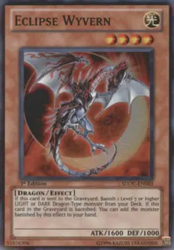Yugioh! MP Eclipse Wyvern - SDDC-EN003 - Super Rare - 1st Edition Moderately Pla - Image 1