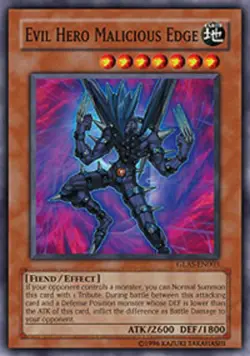 Yugioh! MP Evil Hero Malicious Edge - GLAS-EN003 - Super Rare - 1st Edition Mode - Image 1