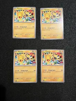 4X - Pikachu World Championship 2025 Promo 225 Black Star Pokemon Card - Image 1