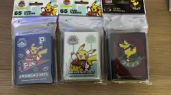Pokemon World Championships 2025 Anaheim Card Sleeves 3 Set Exclusive Pikachu - Image 1