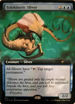 1 x Telekinetic Sliver - Foil - Extended Art - Secret Lair - Light Play - MTG - Image 1