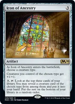 1 x Icon of Ancestry - Promo Pack - Core Set 2020 - Moderate Play - MTG - Image 1