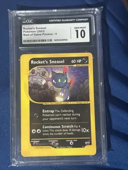 2003 Pokemon Best Of Game Promo Rocket's Sneasel #5 CGC 10 GEM MINT - Image 1