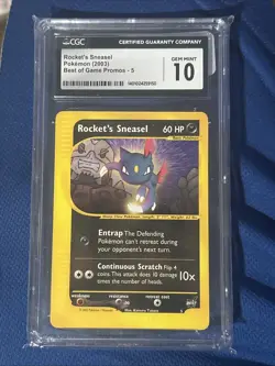 2003 Pokemon Best Of Game Promo Rocket's Sneasel #5 CGC 10 GEM MINT - Image 2
