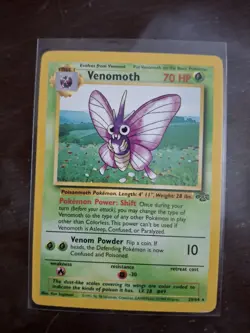 Venomoth 29/64 Jungle Regular LP light played 1990 pokemon game - Image 1