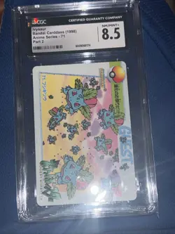 1998 Pokemon Japanbese Carddass Anime Ivysaur #71 CGC 8.5 - Image 2
