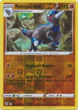 Rampardos 077/189 Reverse Holo Astral Radiance Pokemon Card NM - Image 1