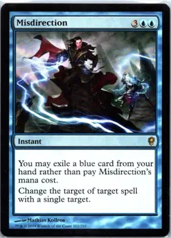 Misdirection 102/210 Magic 2014 Core Set MTG Instant Rare LP Blue Spell Card - Image 1