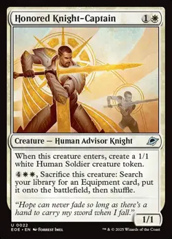 MTG Edge of Eternities *FOIL* U Honored Knight-Captain #0022 - Image 1