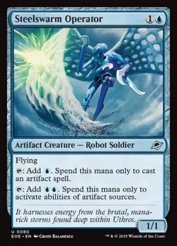 MTG Edge of Eternities *FOIL* U Steelswarm Operator #0080 - Image 1