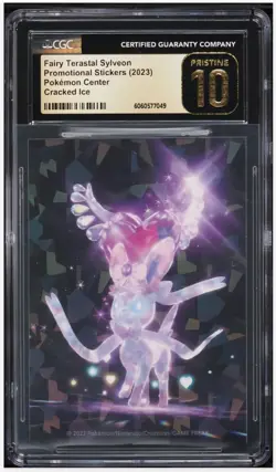 2023 😺 Pokemon Center S. Fairy Terastal Sylveon Cracked Ice CGC-10 Pristine - Image 1