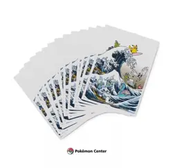 New Pokemon Center Great Wave Pikachu and Friends Card Sleeves TCG (65 Sleeves) - Image 1