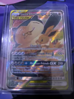 Pokemon TCG Eevee & Snorlax GX SM169 Tag Team Alt Art Promo M/NM - Image 1