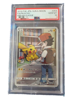 PSA 10 Pikachu CHR 054/049 SM11B Dream League Pokemon Card Japanese 2019 - Image 1