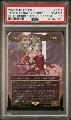 Terrra Herald of Hope SURGE FOIL 212 PSA 10 GEM MINT (MTG Final Fantasy 2025) - Image 1