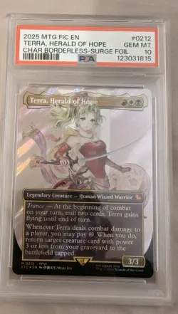 Terrra Herald of Hope SURGE FOIL 212 PSA 10 GEM MINT (MTG Final Fantasy 2025) - Image 1