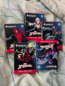 2025 SDCC COMIC CON MAGIC THE GATHERING MTG SPIDER-MAN DECK Full set of 5 - Image 1