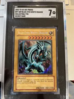 2003 YUGIOH BPT-009 BLUE-EYES WHITE DRAGON SECRET RARE SGC 7 NM #0376002 - Image 1