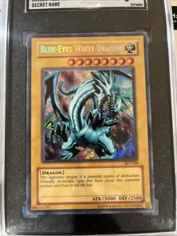 2003 YUGIOH BPT-009 BLUE-EYES WHITE DRAGON SECRET RARE SGC 7 NM #0376002 - Image 2