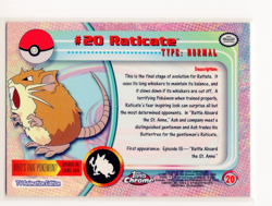 Raticate Topps Chrome #20 Holo Pack Fresh Pokemon Card (C1) - Image 2